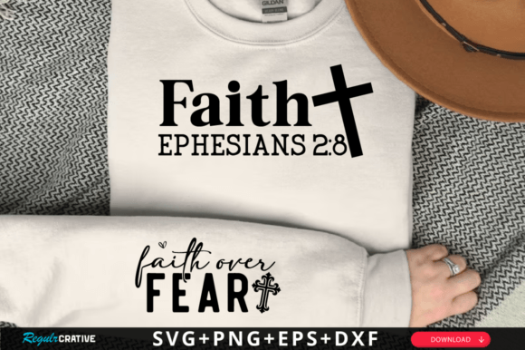 Faith Ephesians 2:8 Sleeve SVG Graphics for T-Shirt Designs