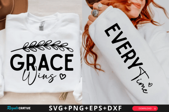 Grace Wins Sleeve SVG: Graphics for T-Shirt Designs