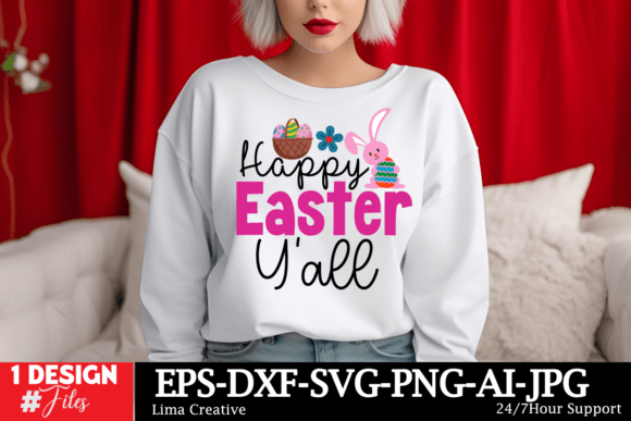 Happy Easter Yall SVG: Graphics for T-Shirt Designs