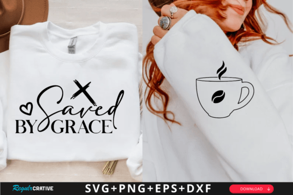 Saved by Grace Sleeve Svg: Graphics for T-Shirt Designs