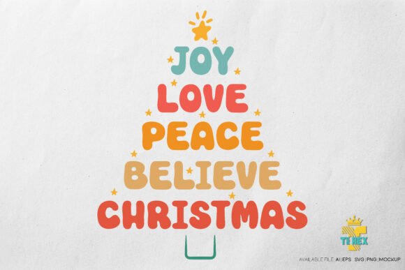 Typography Christmas Tree Graphics for T-Shirt Designs